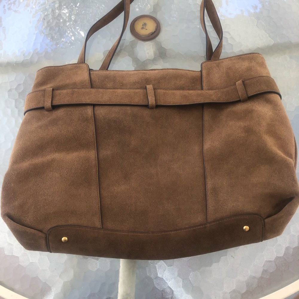 NEW $498 rag & bone Large Lexington Suede Tote in Golden Brown! - Picture 9 of 13